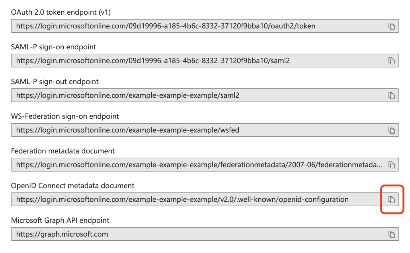 OpenID Connect metadata document