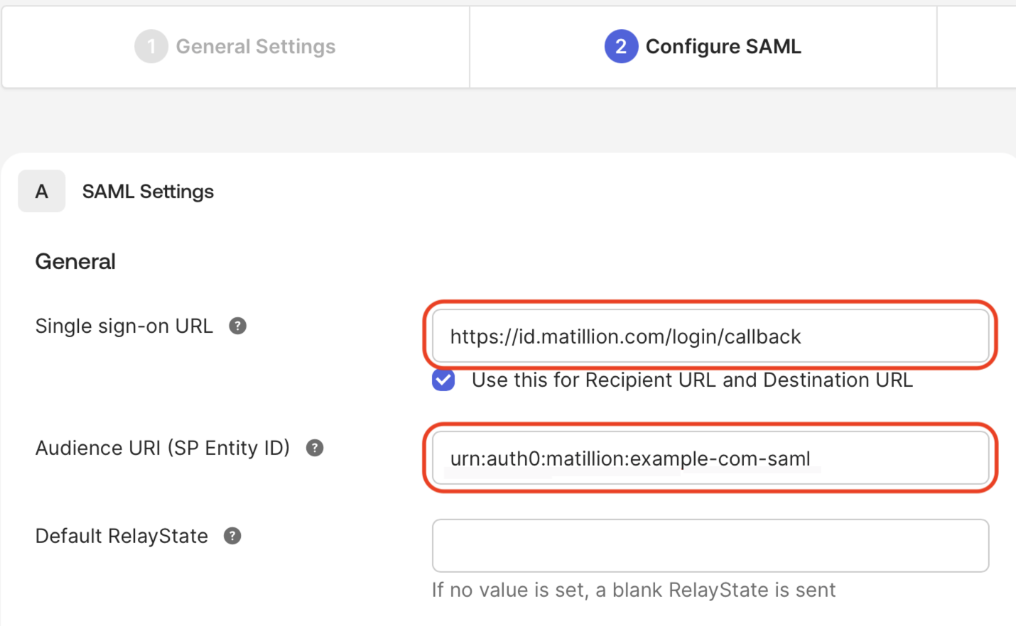 Configure SAML