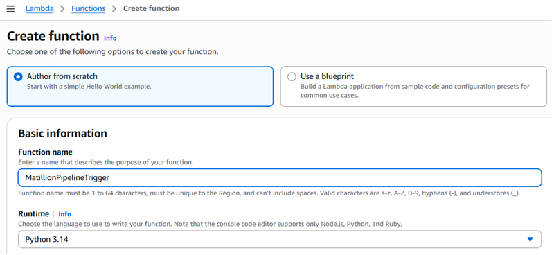 AWS Create Lambda Function