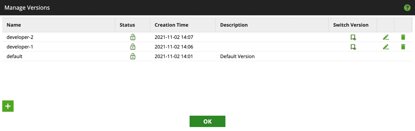 Creating versions