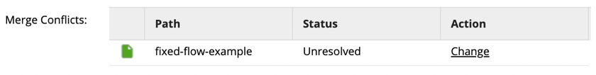 Merge conflicts listed in Merge dialog