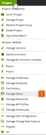 Project drop-down