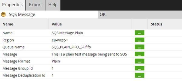 Configure SQS Message component