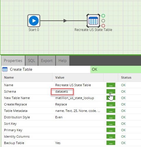 Change schema