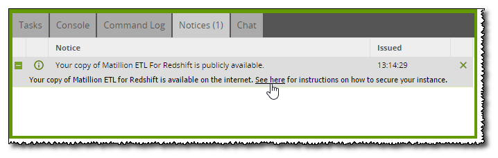 Publicly available warning notice