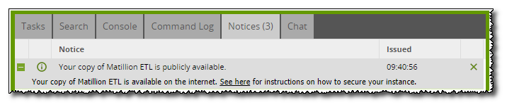Publicly available warning notice detail