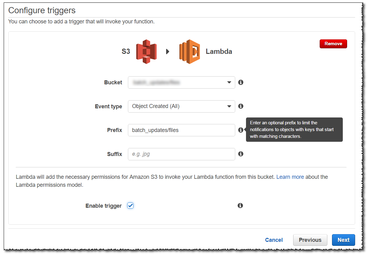Configure triggers