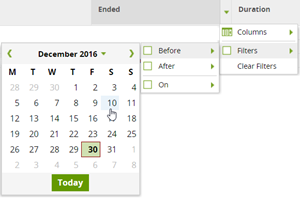 Filter task history
