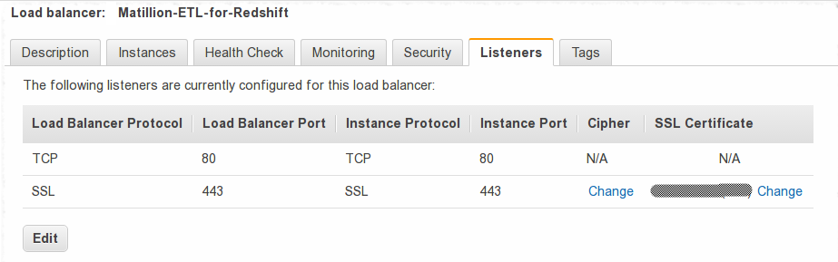 Listeners tab