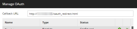 New OAuth entry