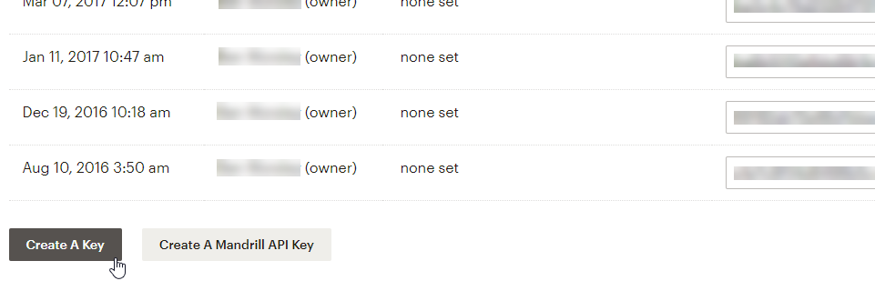 Create API key