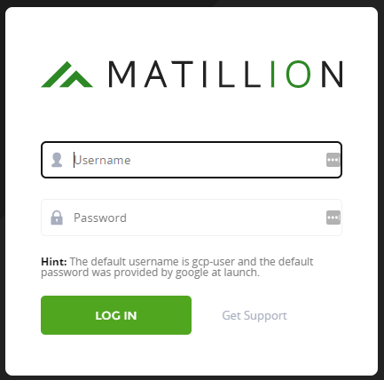 Logging in to Matillion ETL
