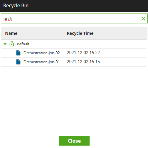Search recycle bin