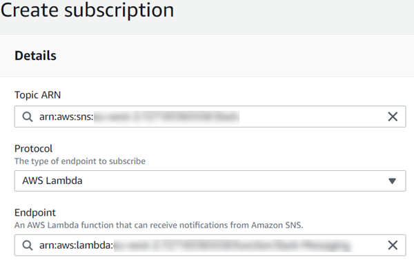 Create subscription