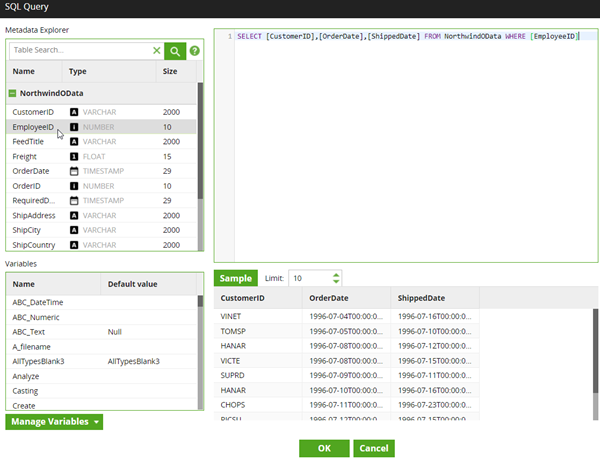 Advanced query SQL editor