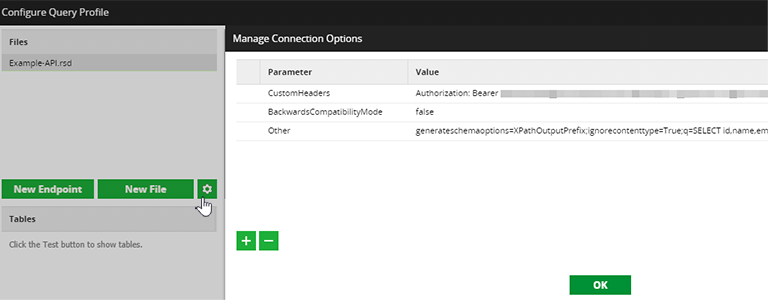 Manage Connection Options