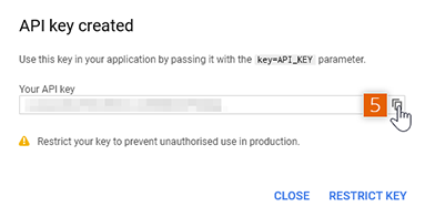 Copy API key