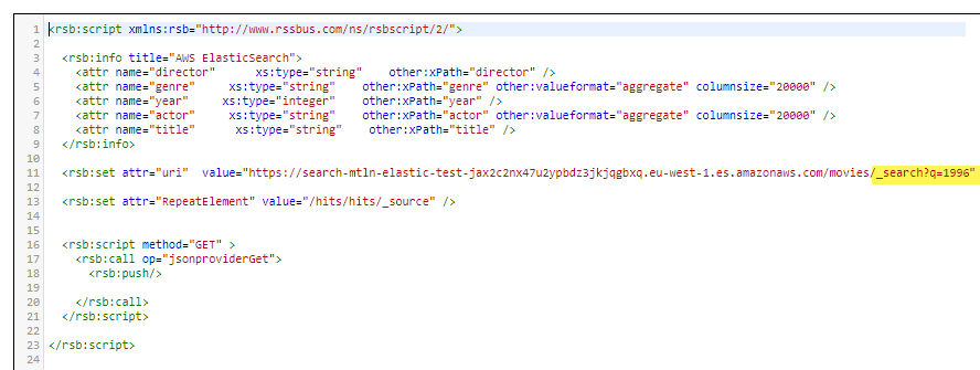 Example API profile