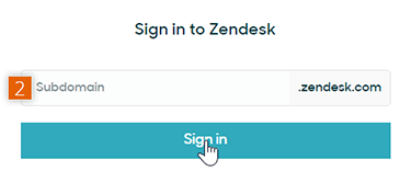 Enter Zendesk account subdomain