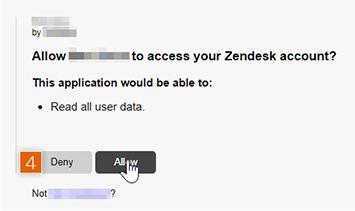 Allow access to Zendesk account