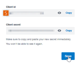 Copy Client ID and secret