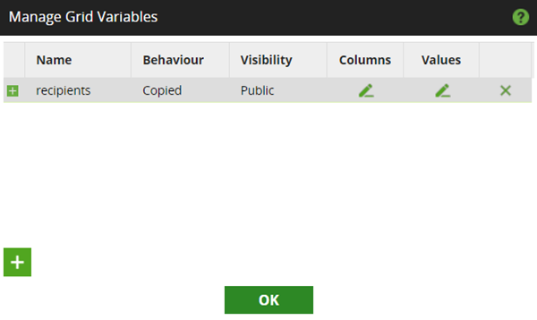 Manage grid variables