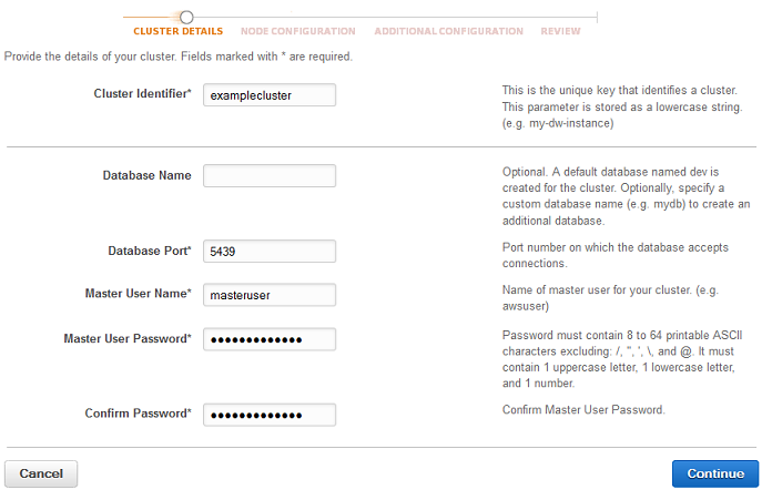 Cluster Details page