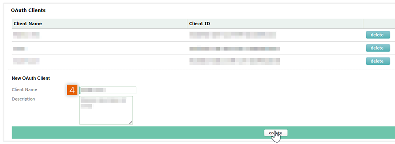 Create New OAuth Client