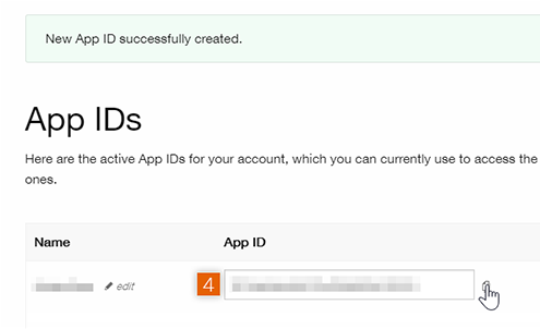 Copy App ID
