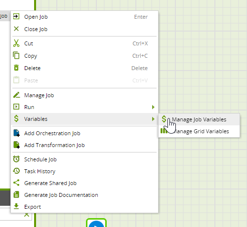 Manage Job Variables