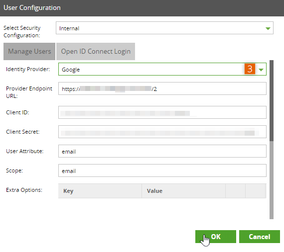 OpenID Connect Login tab