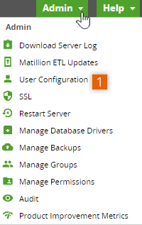 Admin drop-down