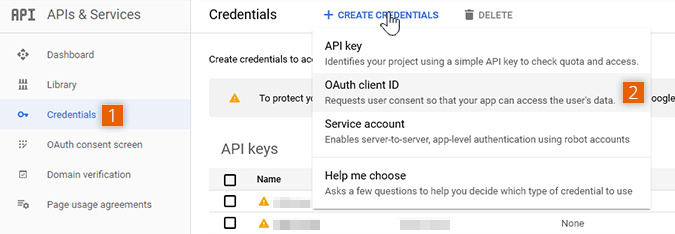 Create Credentials