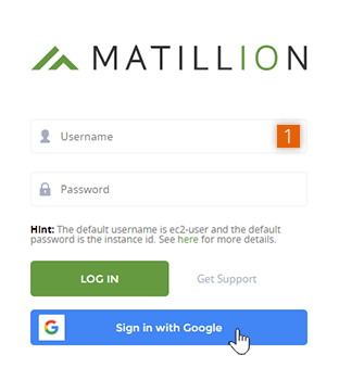 Matillion ETL login screen with OpenID