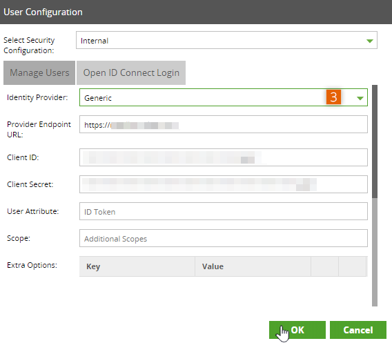 OpenID Connect Login tab