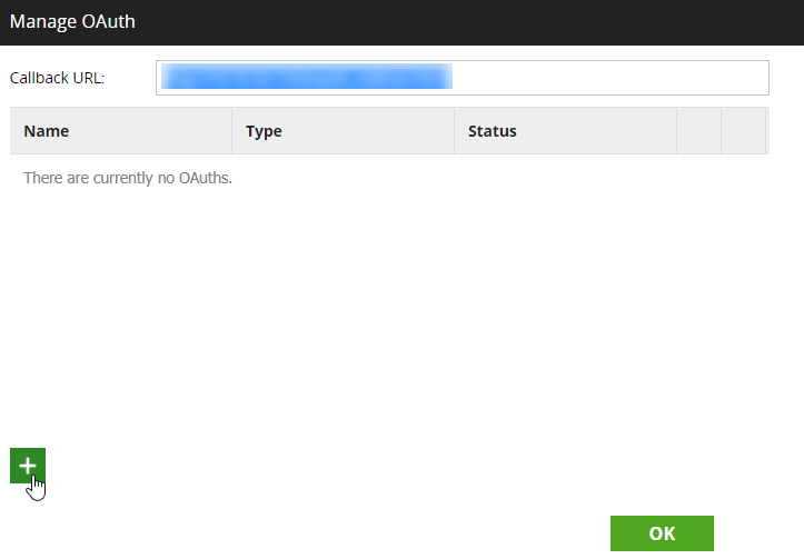 New OAuth entry