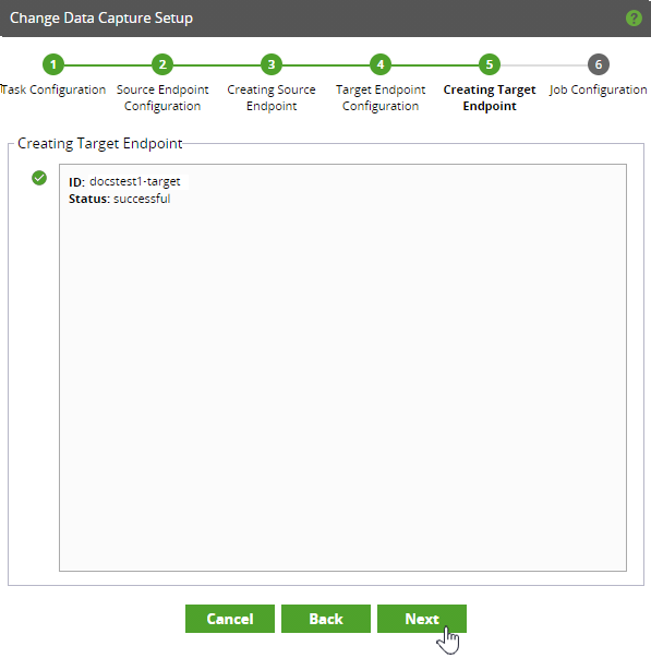 Target endpoint creation