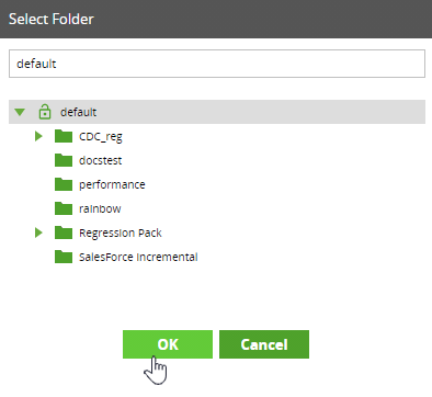 Job folder selection