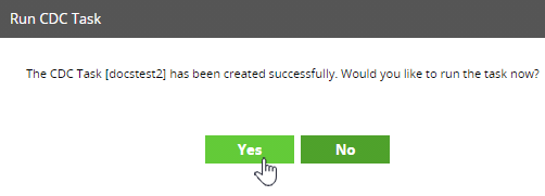 Run CDC task prompt
