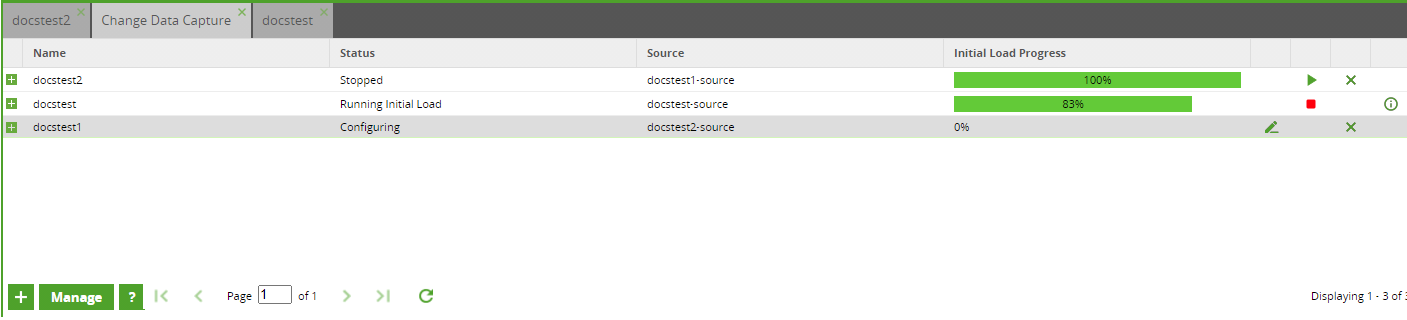 Managing CDC tasks