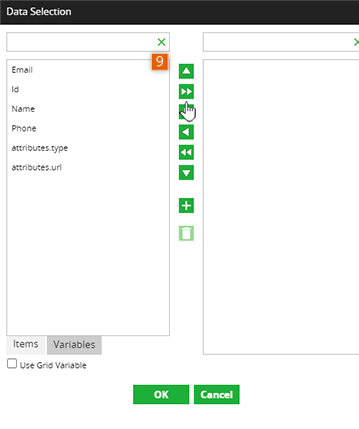 API Query Component-Data Selection