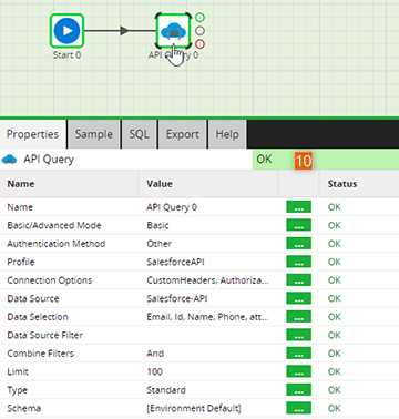 API Query Component properties