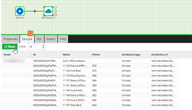 API Query Component-Sample Data