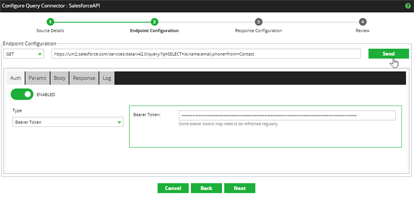 Enter Authentication parameter