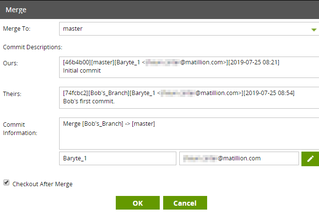 Merge dialog
