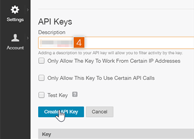 Creating an API key