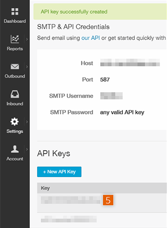 Successfully creating and copying an API key