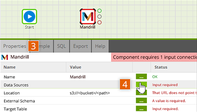 Open Mandrill Extract connector properties