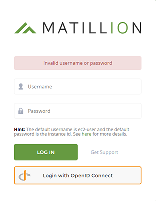 OpenID error message