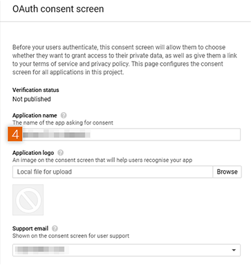 Create credentials for OAuth client ID